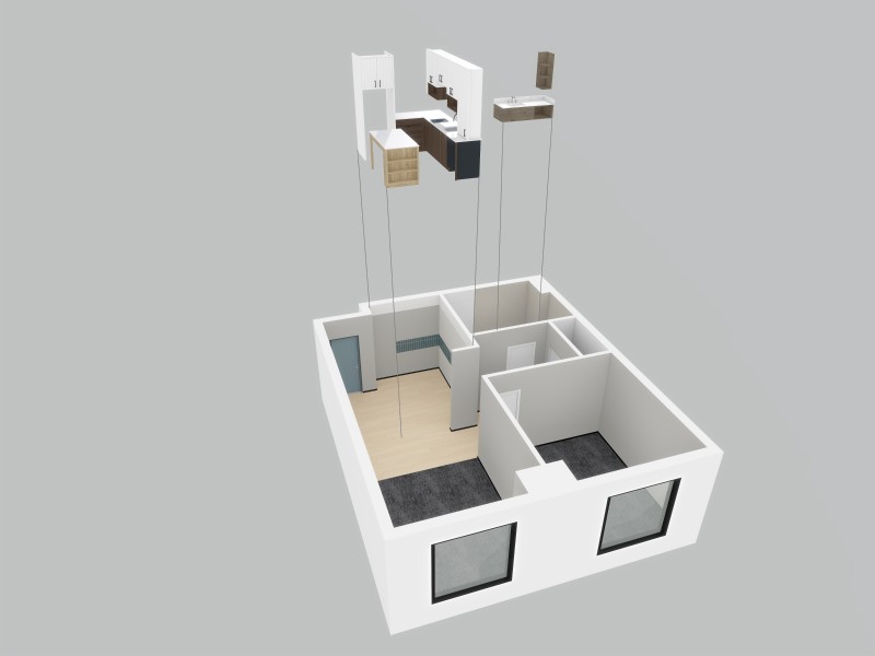 Blue Scheme Renderings  (1 Bedroom King)
